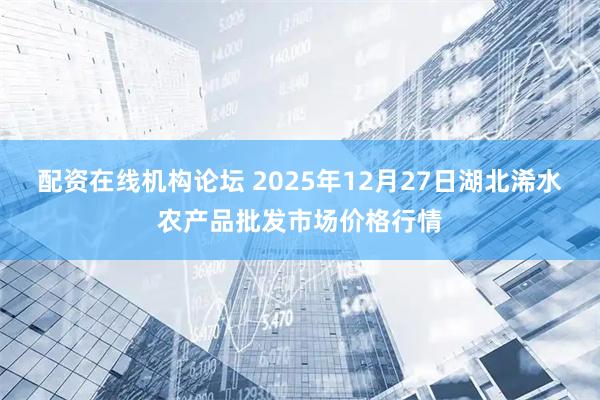 配资在线机构论坛 2025年12月27日湖北浠水农产品批发市场价格行情